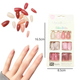 Set de uñas postizas, press on Merry Color, color lavender blush con forma de almendra.