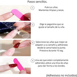 Set de uñas postizas, press on Merry Color, color light coral con forma de almendra.