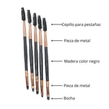 Brocha recta para ceja con cepillo. Pincel delgado para delinear + Cepillo Spoolie.