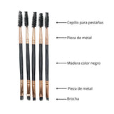 Brocha angular para ceja de doble punta. Brocha en ángulo para delineado perfecto + Cepillo Spoolie.