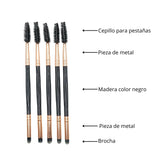Brocha circular para ceja de doble punta. Brocha para definir cejas + Cepillo Spoolie.