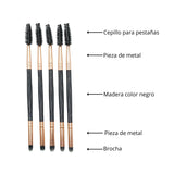 Brocha circular para ceja de doble punta. Brocha para definir cejas + Cepillo Spoolie.