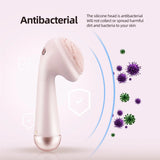 Cepillo de limpieza vibratorio de silicona eléctrico, limpiador de poros faciales, herramienta de belleza recargable impermeable.