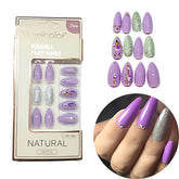 Uñas Postizas Press On Nails Con Diamantes De Imitación