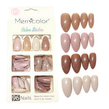 Set de uñas postizas, press on Merry Color, color sienna con forma de almendra.