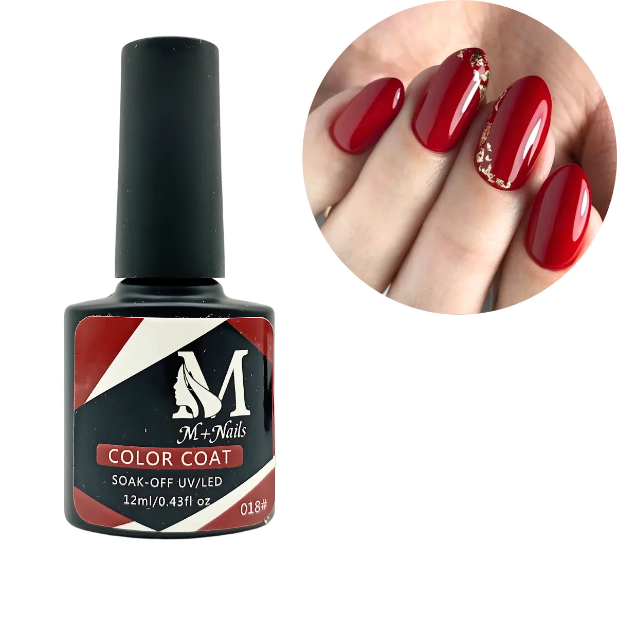 Esmalte gel UV para uñas, color maroon, Coat Soak Off.