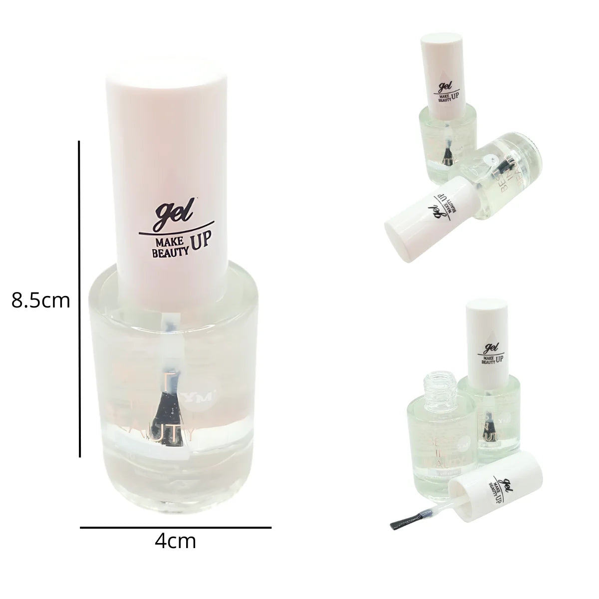 Esmalte efecto gel SIN LAMPARA semipermanente, color transparent. Best In Beauty.