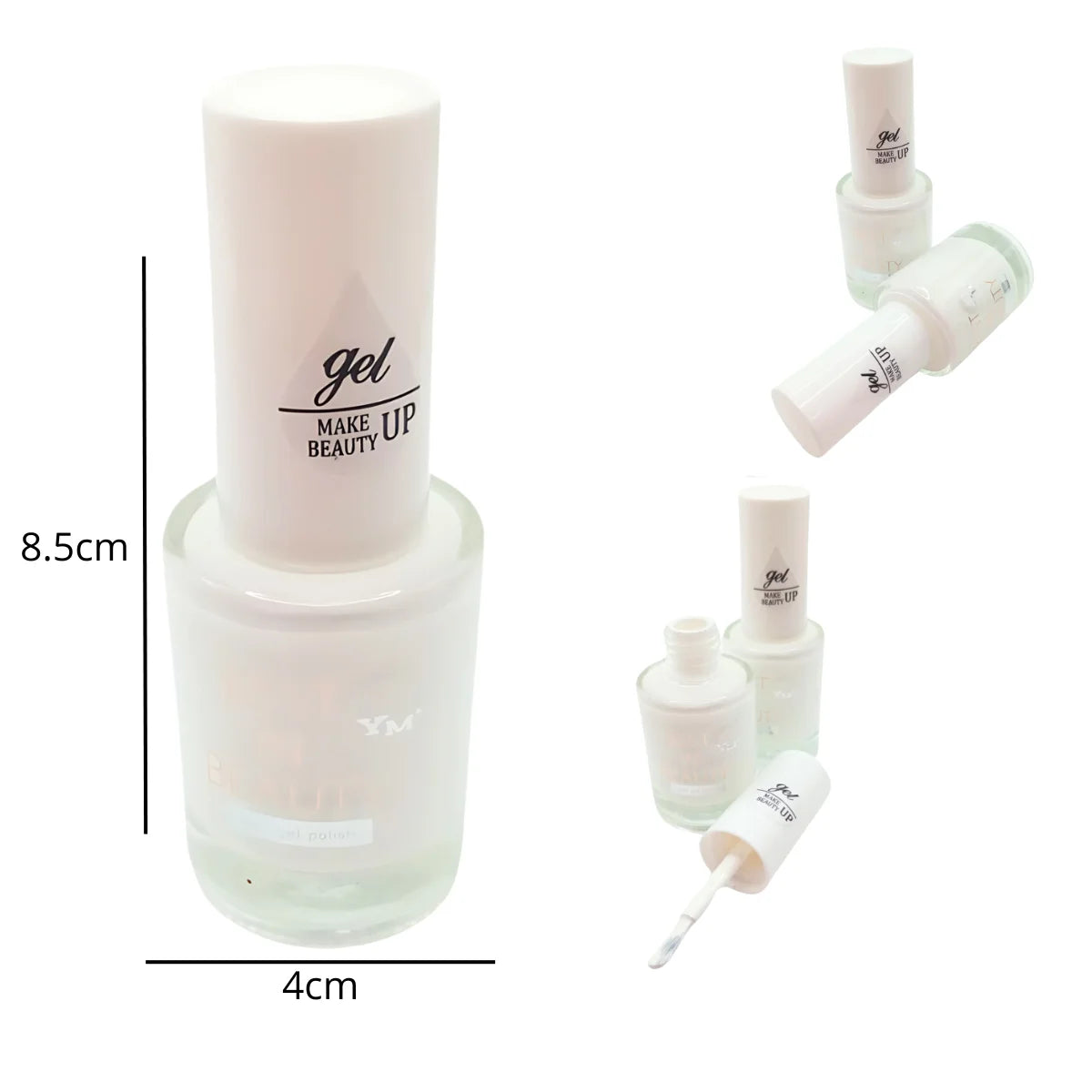 Esmalte efecto gel SIN LAMPARA semipermanente, color white. Best In Beauty.