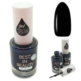 Esmalte efecto gel SIN LAMPARA semipermanente, color black. Best In Beauty.