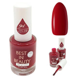 Esmalte efecto gel SIN LAMPARA semipermanente, color firebrick. Best In Beauty.