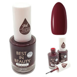 Esmalte efecto gel SIN LAMPARA semipermanente, color maroon. Best In Beauty.