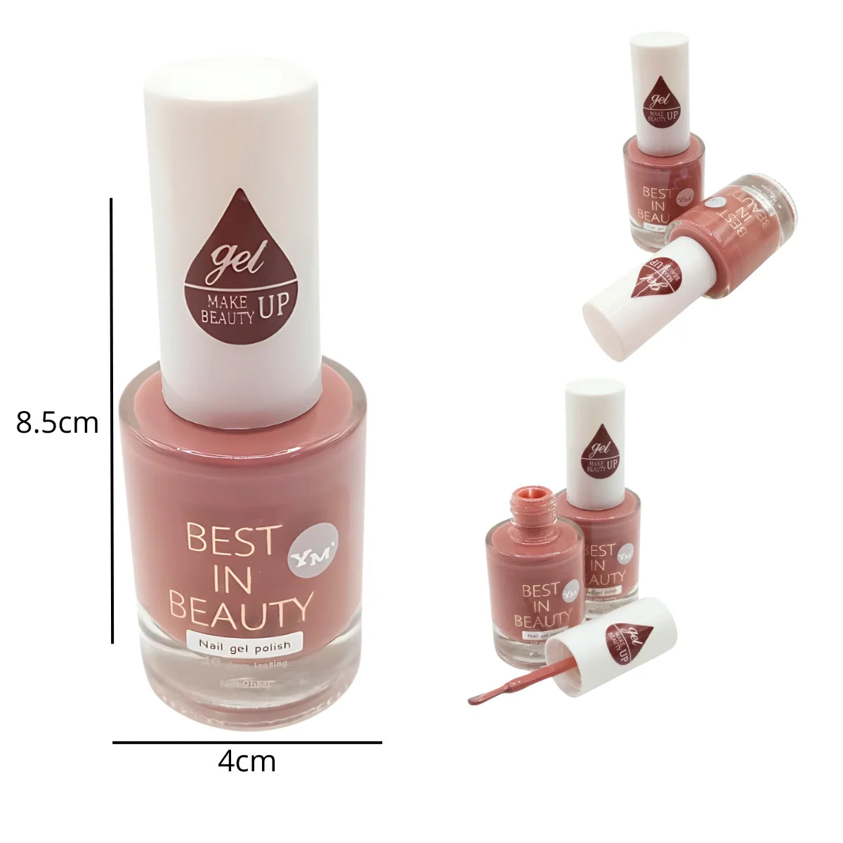 Esmalte efecto gel SIN LAMPARA semipermanente, color peach puff. Best In Beauty.