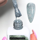 Gel UV/LED, color gris siete, M+Nails. Broken Diamond.