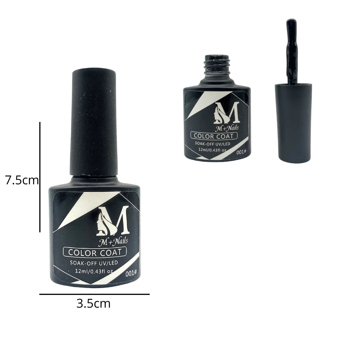 Esmalte gel UV para uñas, color negro, Coat Soak Off.