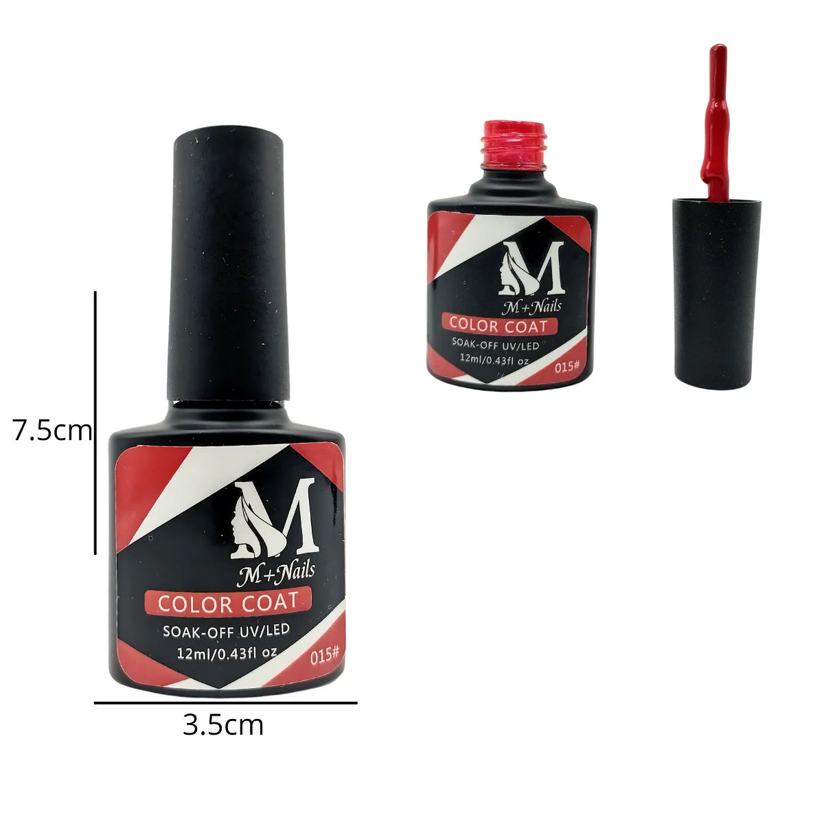 Esmalte gel UV para uñas, color red, Coat Soak Off.