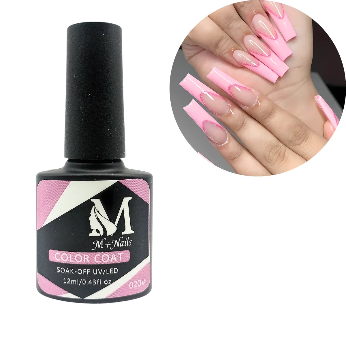 Esmalte gel UV para uñas, color vibrant pink, Coat Soak Off.