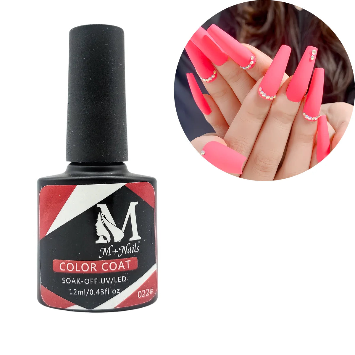 Esmalte gel UV para uñas, color deep pink, Coat Soak Off.