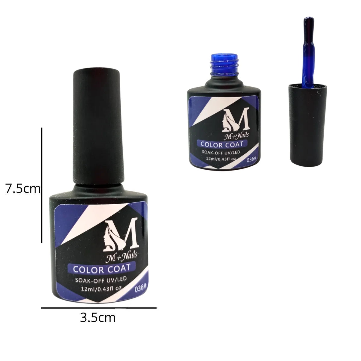 Esmalte gel UV para uñas, color blue, Coat Soak Off.