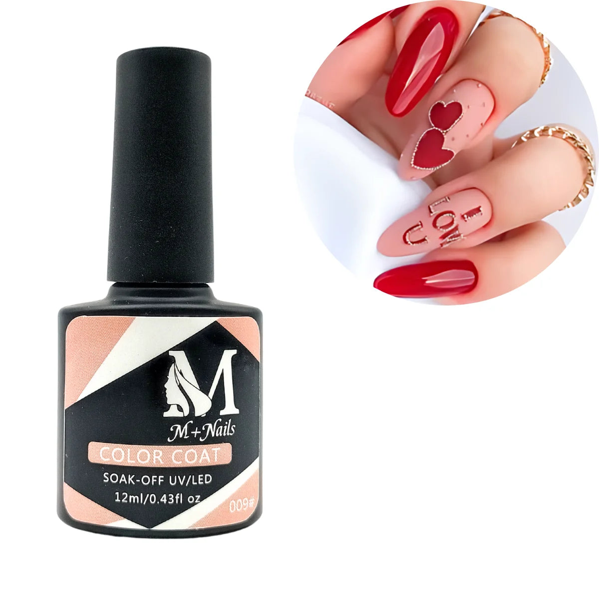 Esmalte gel UV para uñas, color light coral, Coat Soak Off.