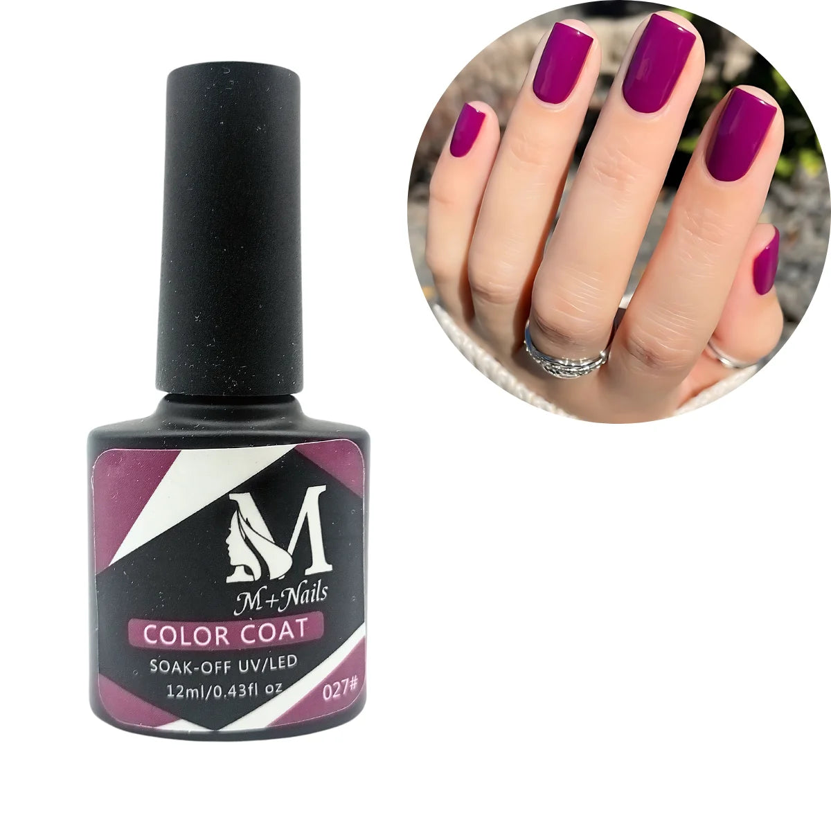 Esmalte gel UV para uñas, color purple, Coat Soak Off.