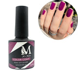 Esmalte gel UV para uñas, color purple, Coat Soak Off.