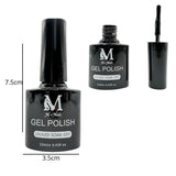 Gel polish UV/LED, color black, soak off. M+Nails.