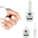 Gel polish UV/LED, color white, soak off. M+Nails.