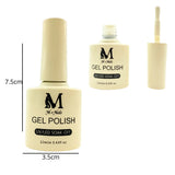 Gel polish UV/LED, color light golden yellow, soak off. M+Nails.