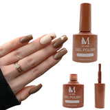 Gel polish UV/LED, color sienna, soak off. M+Nails.