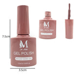 Gel polish UV/LED, color saddle brown, soak off. M+Nails.