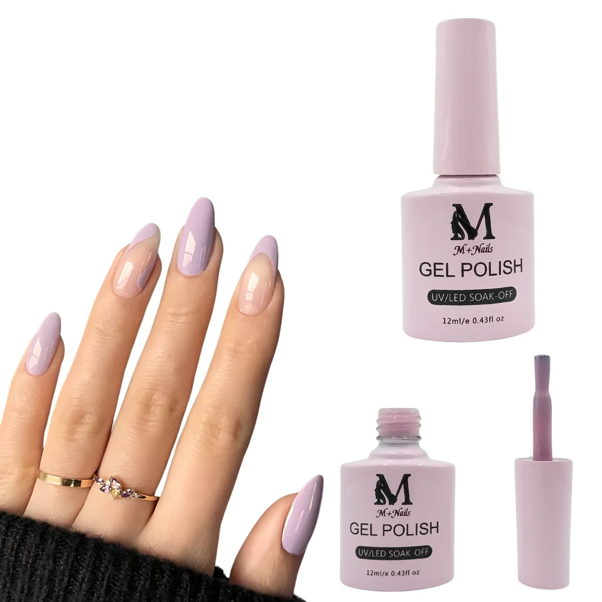 Gel polish UV/LED, color thistle, soak off. M+Nails.