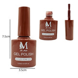 Gel polish UV/LED, color sienna, soak off. M+Nails.