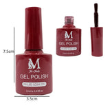 Gel polish UV/LED, color maroon, soak off. M+Nails.