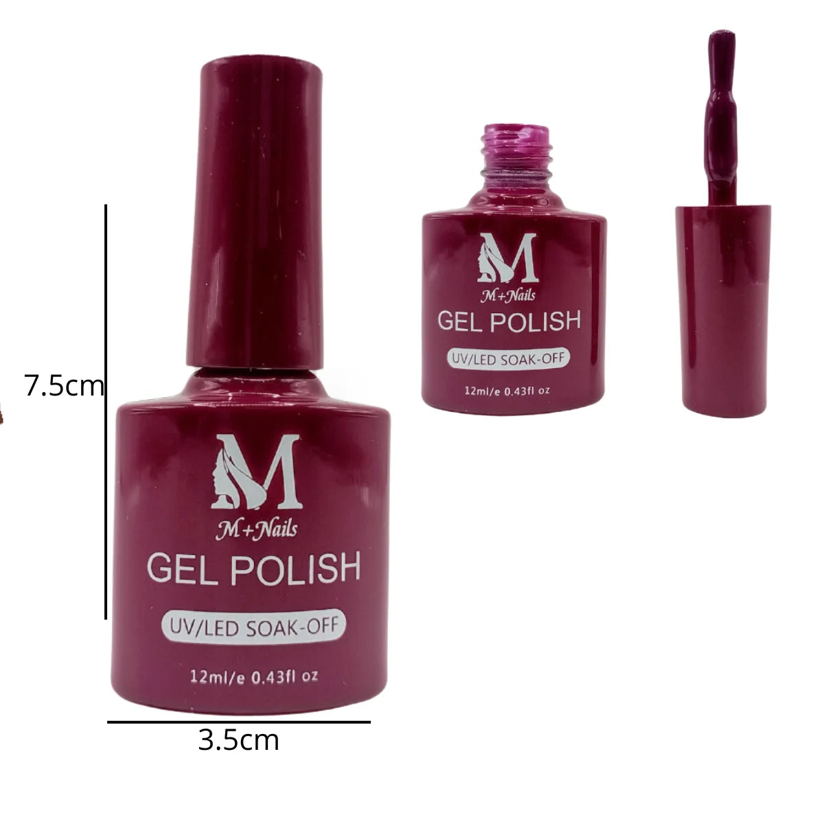 Gel polish UV/LED, color purple, soak off. M+Nails.