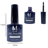 Gel polish UV/LED, color midnight blue, soak off. M+Nails.