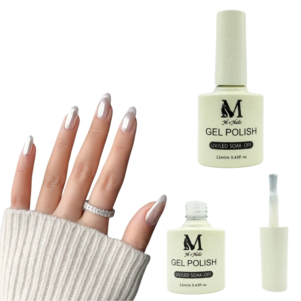 Gel polish UV/LED, color perla, soak off. M+Nails.