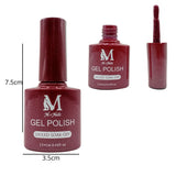 Gel polish UV/LED, color vino, soak off. M+Nails.