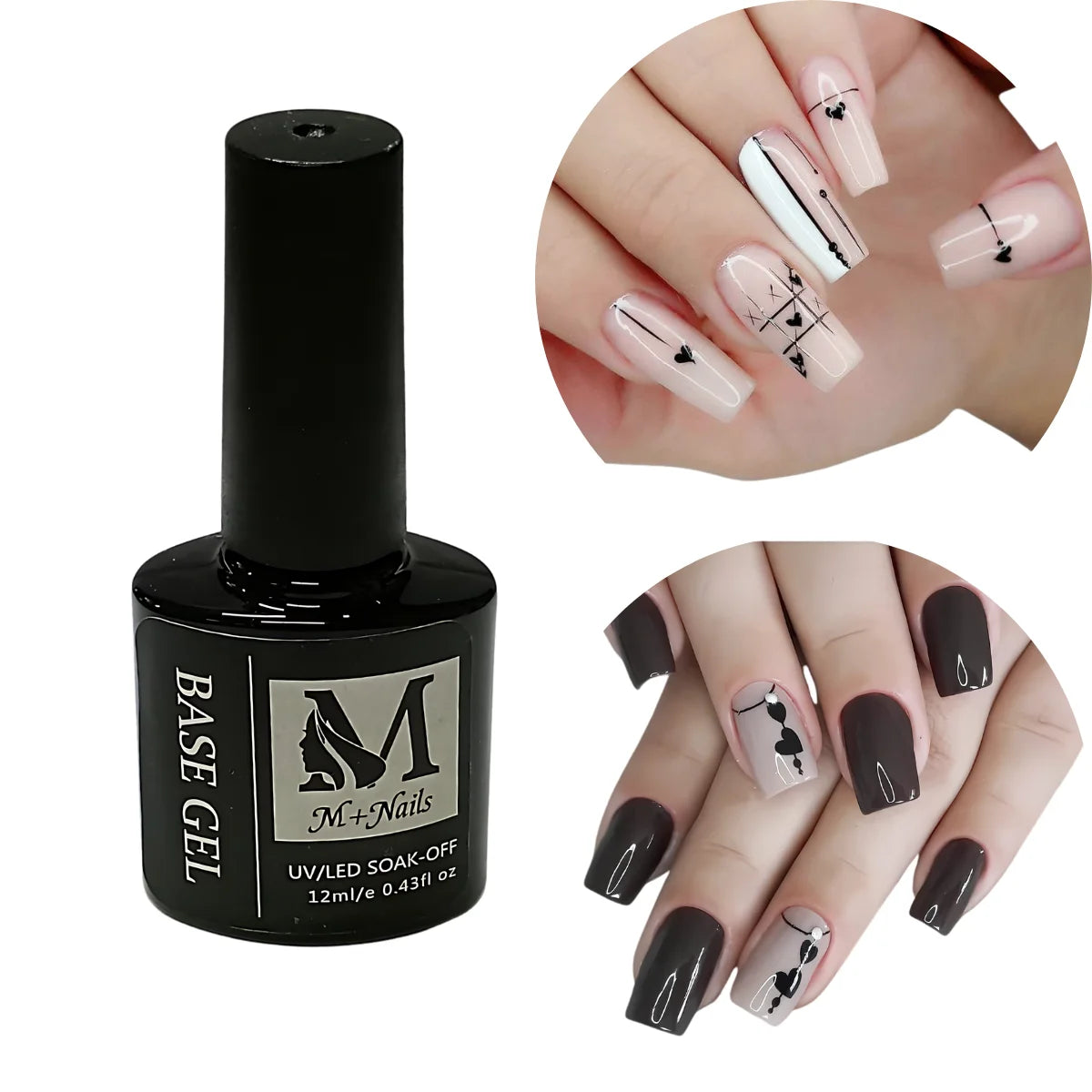 Esmalte gel. Base gel para uñas. M+Nails.