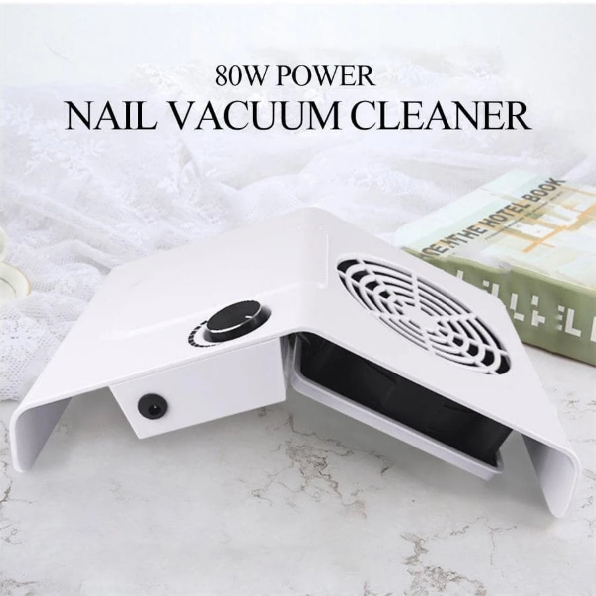 Aspirador de polvo para uñas, potente aspirador de polvo para uñas, máquina de manicura y pedicura, velocidad regulable, 80W.