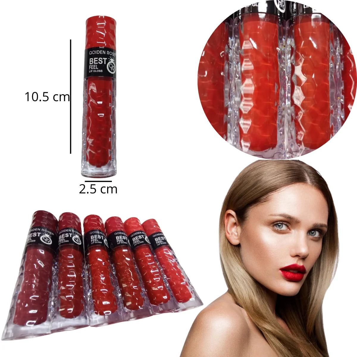 Lapiz labial qoiden rose rojo.