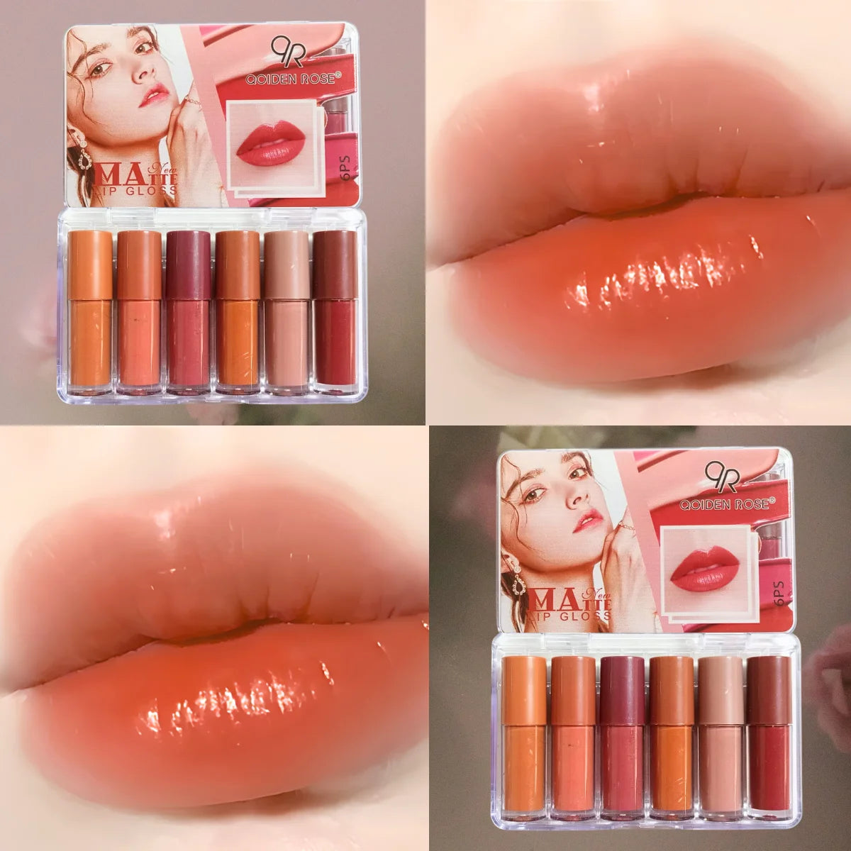 Set estuche de 6 labiales líquidos mate colores nude