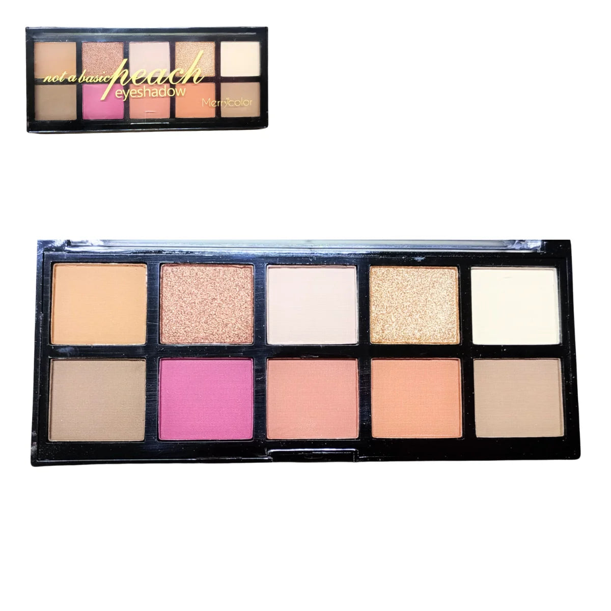 Paleta de sombras Merry color Peach con 10 tonos en 4 presentaciones