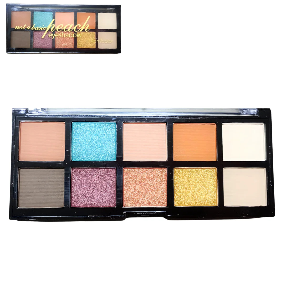 Paleta de sombras Merry color Peach con 10 tonos en 4 presentaciones