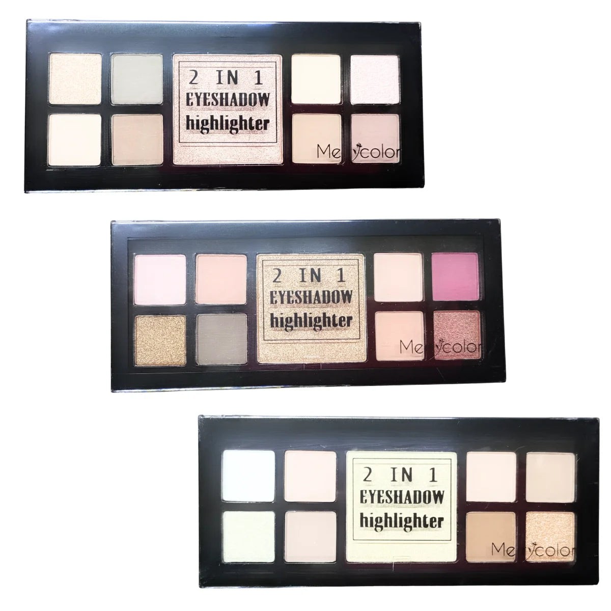 Paleta de sombras para ojos de alta iluminaciòn 2 en 1 Brillante y Mate