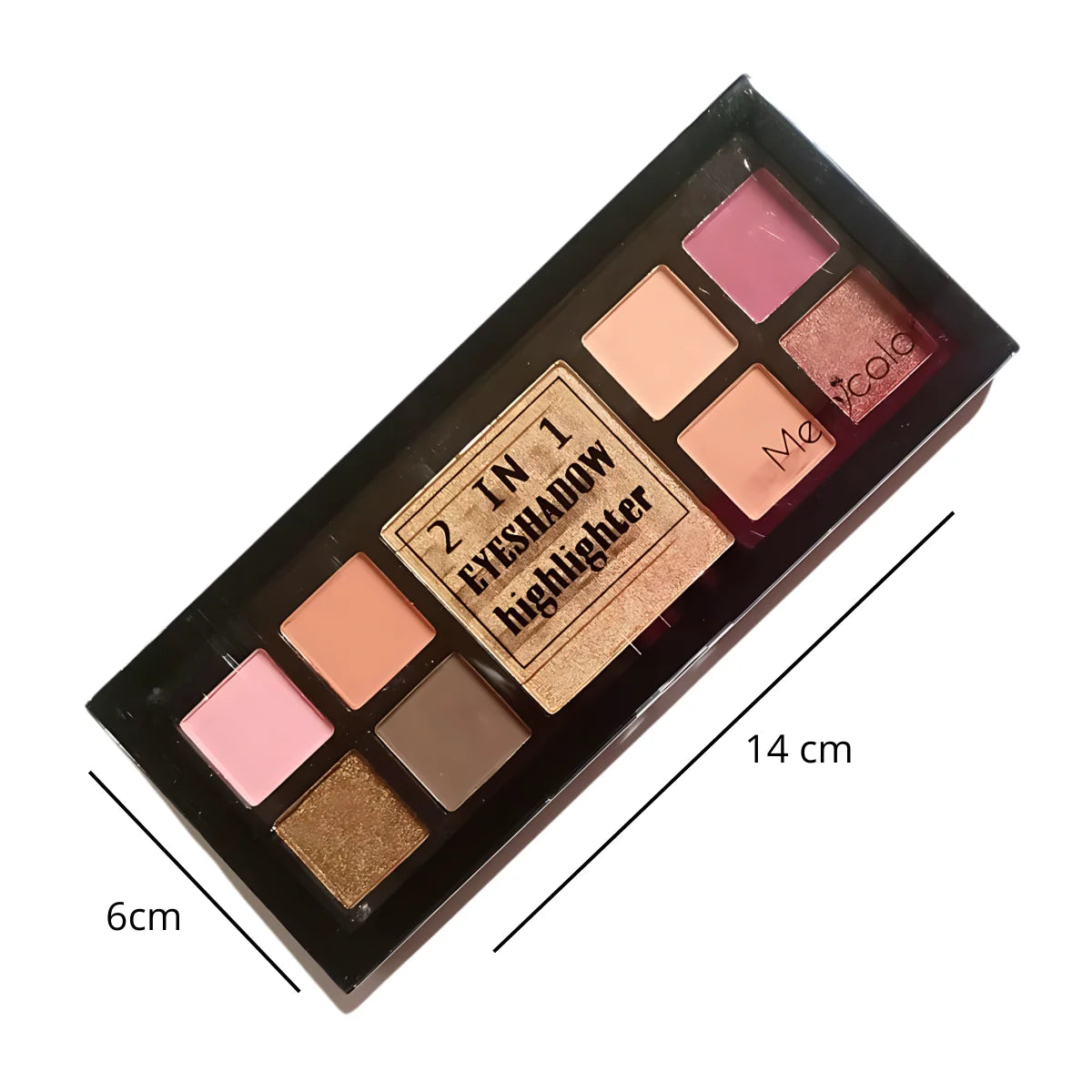 Paleta de sombras para ojos de alta iluminaciòn 2 en 1 Brillante y Mate