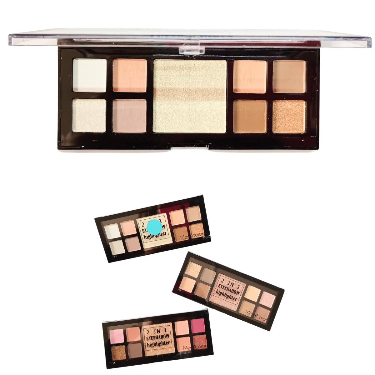 Paleta de sombras para ojos de alta iluminaciòn 2 en 1 Brillante y Mate