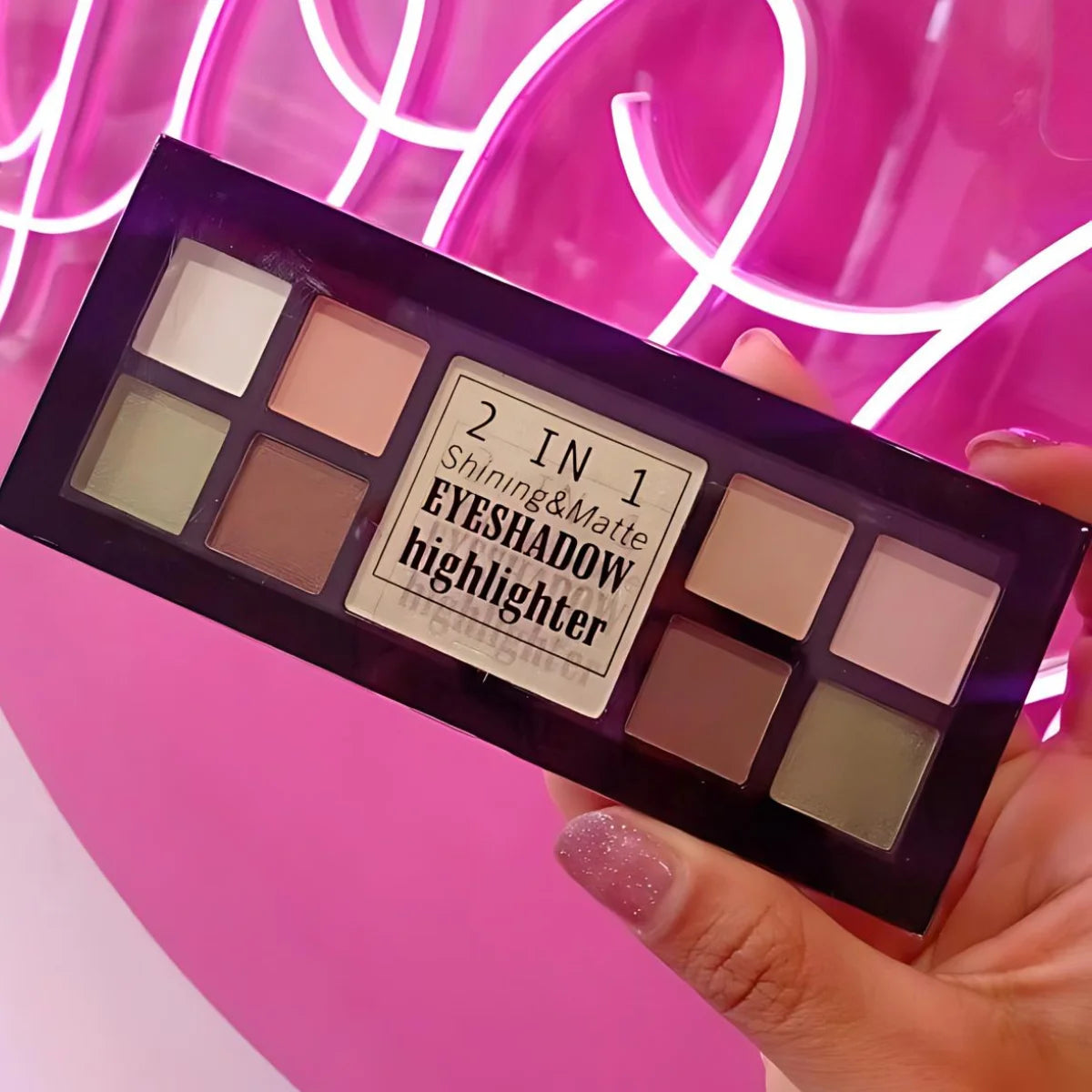 Paleta de sombras para ojos de alta iluminaciòn 2 en 1 Brillante y Mate