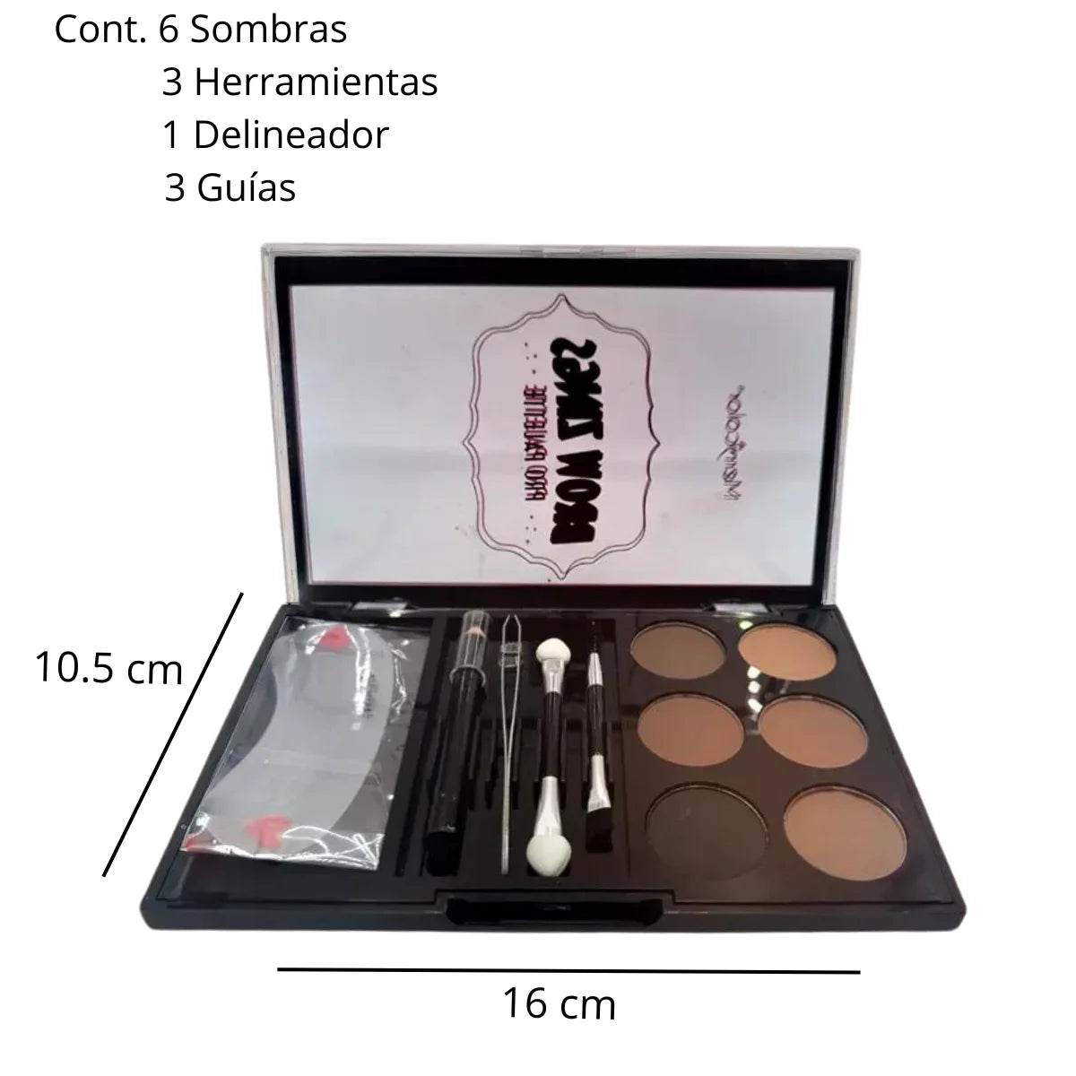 Paleta de polvo perfeccionador de cejas Merry Color Browzings pro palette.