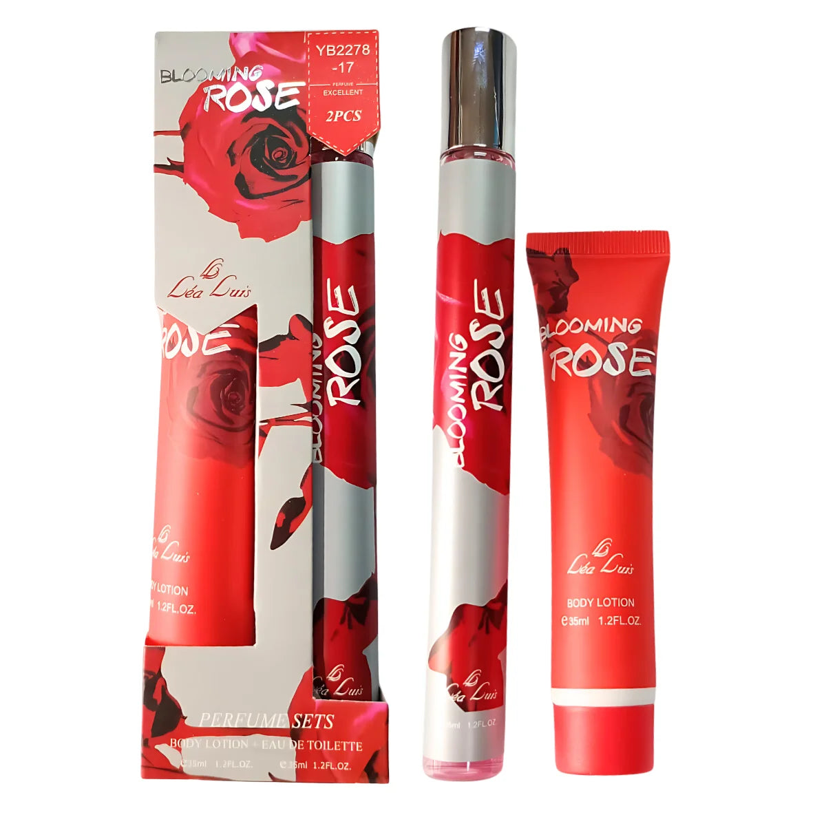 Lea Luis Looming Rose Duo splash y crema con fragancia.