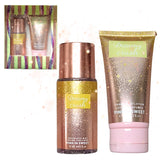 Set duo Metalicos, splash y crema corporal con fragancia.